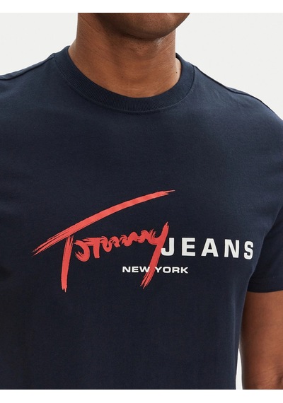 Tommy Hilfiger Tommy Hılfıger Erkek T-shırt Dm0dm20817-c1g Lacivert