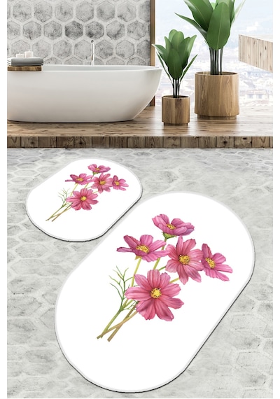 Sitivo Beyaz Banyo Halısı Djt 2 Li Set Sarı
