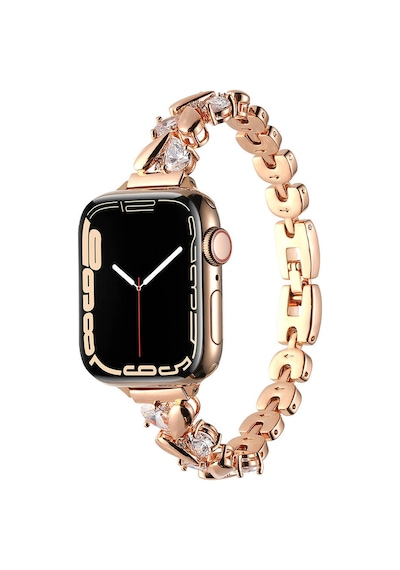 Apple Uyumlu  Watch  7 8 9 45mm Kordon Taşlı İnce Metal Kordon 103