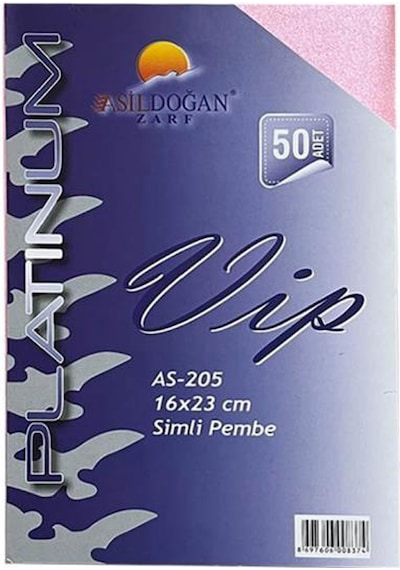 Doğan 16 23 Fantazi Zarf 170 Gr Simli Pembe - 50 Adet