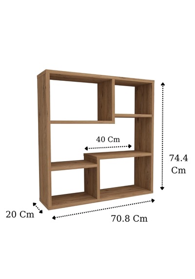 Reyo Enda Home Myra09 5 Bölmeli Modern Duvar Rafı, Mutfak Rafı Atlantik Çam Atlantik Çam