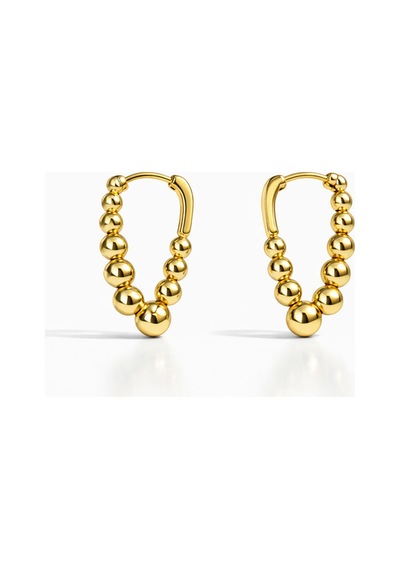 Ardena Gold Üzüm Salkımı Detaylı Halka Vintage Retro Küpe Altın