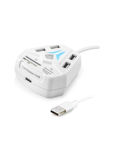 Usb Hub Kart Okuyucu 8 Port Beyaz A068w Evimdeyokyok