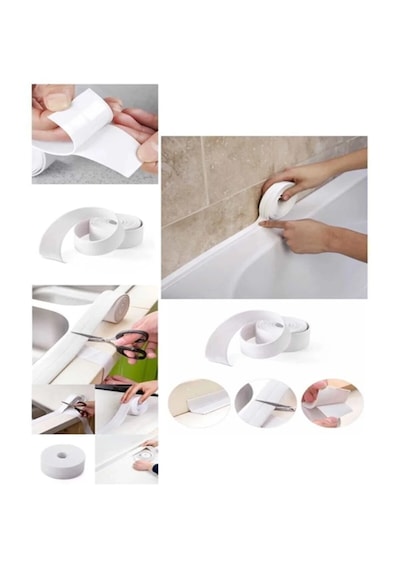Banyo Küvet Mutfak Lavabo Beyaz Su Sızdırmaz Bant Su Geçirmez Kenar Bandı Tamir Bandı 3.2 Metre