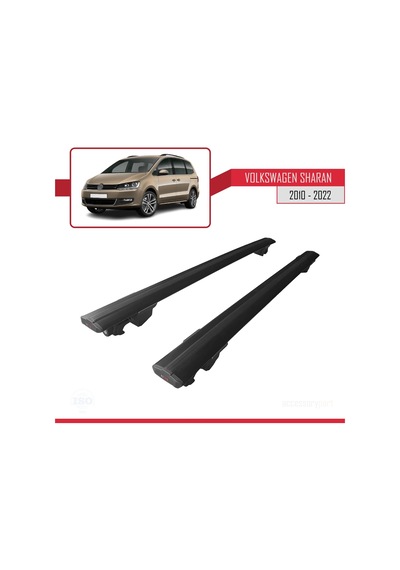 Vw Sharan 2010-2022 Arası İle Uyumlu Hook Model Anahtar Kilitli Ara Atkı Tavan Barı Siyah