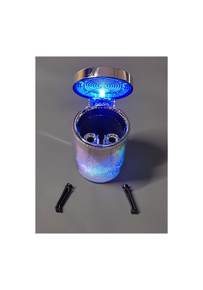 7 Renk Rgb Led Işıklı Kapaklı Araç İçi Küllük Universal Lüks Otomobil Küllüğü