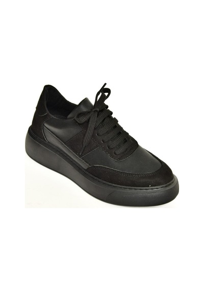 Fox Shoes P274048809 Siyah Kadın Spor Ayakkabı Sneakers Siyah-suni Deri Siyah