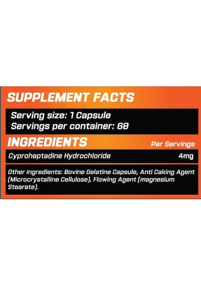 Grimlabs Cyproheptadine Maximize Body Mass Appetite Gh 4mg 60 Servings