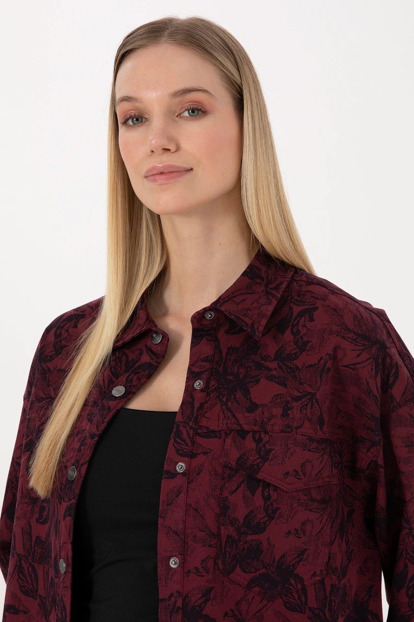 U.s. Polo Assn. Kadın Plum Gömlek Desenli 50310568-vr177 New Plum