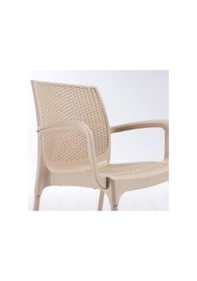 Tr Sunset Rattan 4 Adet Sandalye Takımı R008, Beyaz, Plastik Ve Cam Elyaf Genel