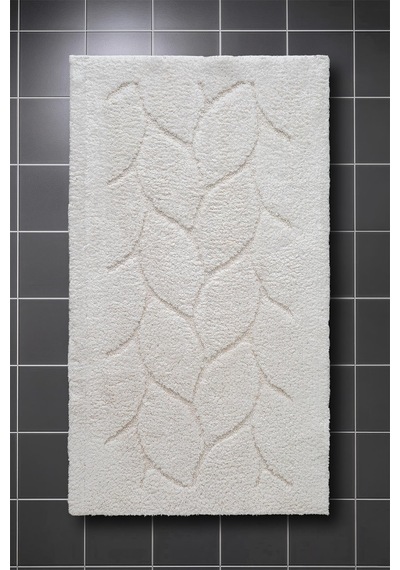 Lilly 2'li Pamuk Banyo Paspas Seti Yumuşak Dokulu Krem Yıkanabilir 60x100 + 60x50cm, Ll006w