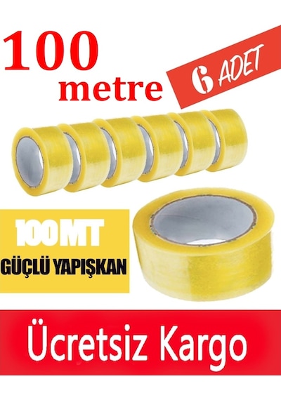 Kopmayan Koli Bandı 6 Adet 100 Mt-Güçlü Henkel Yapıştırıcılı