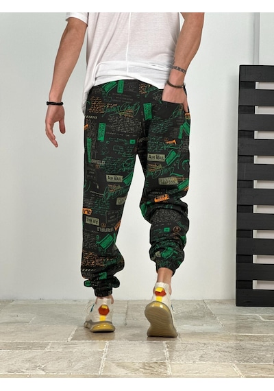 Cocopelli Erkek Mailbox Desenli Jogger Coc2395 Yeşil