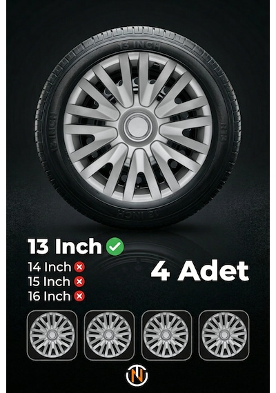 Lada Samara 13 İnç Jant Kapağı Takım Gri G110