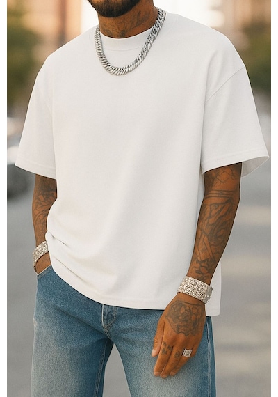 Bnrq8 Unisex Tişört BEYAZ