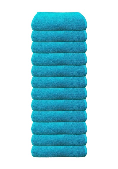 12li Paket Boya Tutmayan Mikrofiber El Yüz Spor Kuaför Havlusu 50x90 Cm Renkli