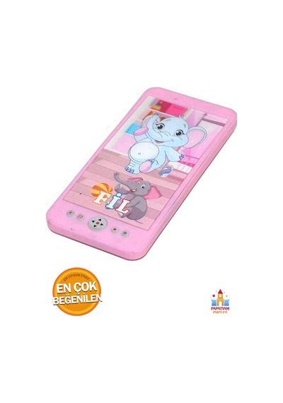 Yaratıcı Pilli Sesli Hayvan Figürlü Oyuncak Cep Telefonu Işıklı Ekran