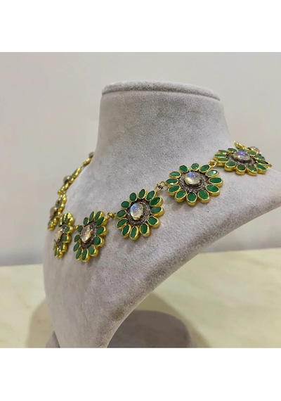 Zümrüt Aytaşı Elmaslı Tasarım Kolye 320
