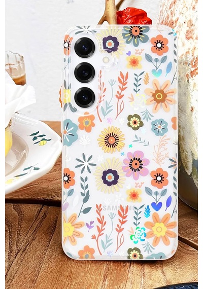 Samsung Galaxy Uyumlu S23 Plus Kılıf Solmayan Imd Baskı Desenli, Şeffaf Tpu+pc Botanik Kapak