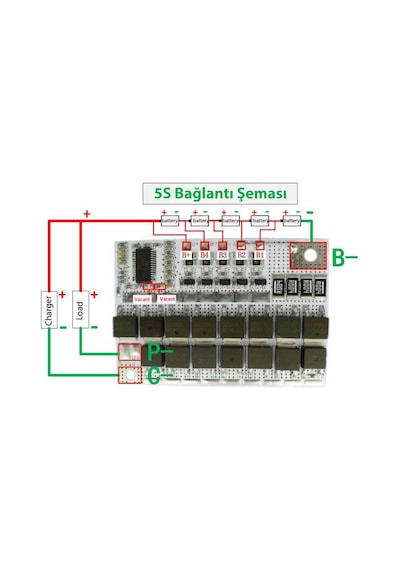 Bms 5S 100A Koruma Kartı Lityum Batarya Balans Versiyon 18650 Pil
