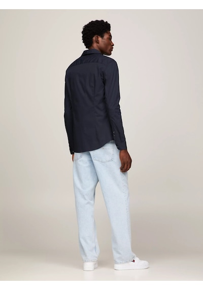 Tommy Hilfiger Tjm Orıgınal Stretch Shırt Casual Shirts Siyah