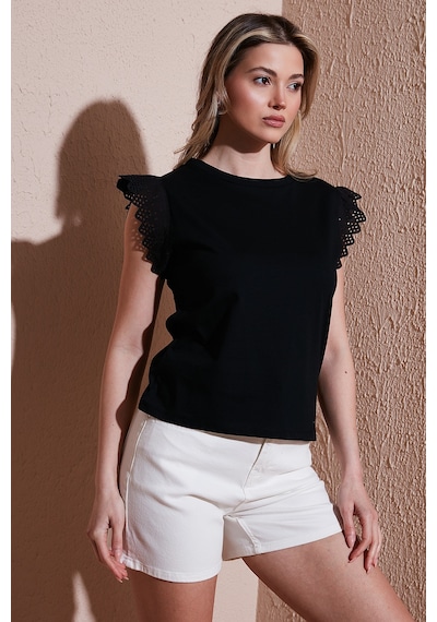 Fashion Friends Bayan T Shirt 25y0544k1 Siyah Siyah
