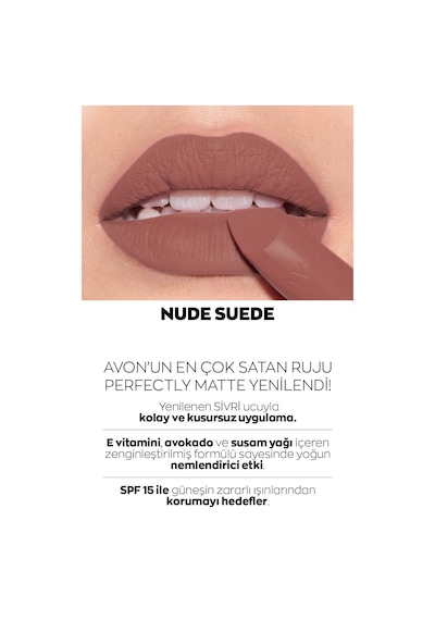 Avon Glimmerstick Dudak Kalemi Blushed Nude + Ultra Mat Ruj Nude Suede