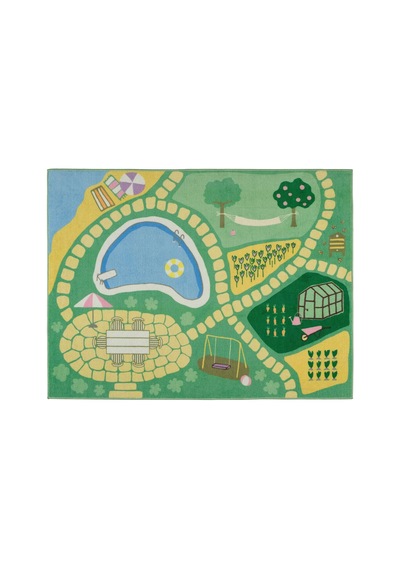 Ikea Hussparv Çocuk Oyun Halısı 100 X 133 Cm Yeşil - Açık Yeşil - Sarı Çok Renkli