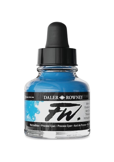 Daler Rowney Fw Ink Akrilik Mürekkep 29.5 Ml Process Cyan 120 Diğer