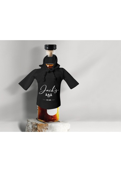 Bk Gift Kişiye Özel Mini Siyah İçki Şişesi Tişörtü , Ev Bar Dekoru, Viski, Şarap, Votka, Rakı Şişesi Tişörtü, Ev Barı-1 46 X 23 Cm Bitmeyen129983-eb Kopya Ed6120 Bk Gift