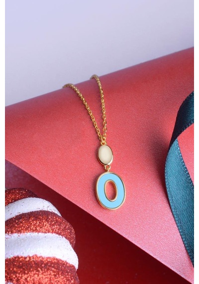 Innuendo Jewelry 925 Ayar Gümüş O Kolye Mavi