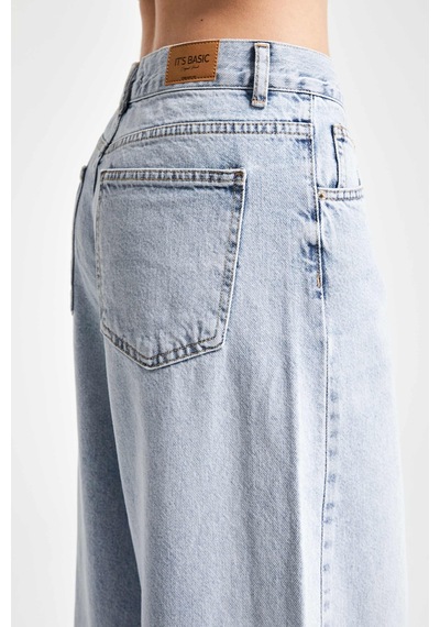 it's basic Kadın Snow Kot Rengi Hera 17s5-3 Palazzo Fit Denim Pantolon Kot Rengi 17s5-3