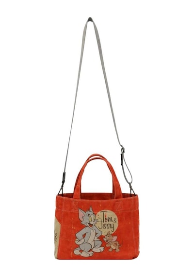 Dogo Kadın Vegan Turuncu Medium Tote Bag - Warner Bros Tom & Jerry Tasarım Oranj