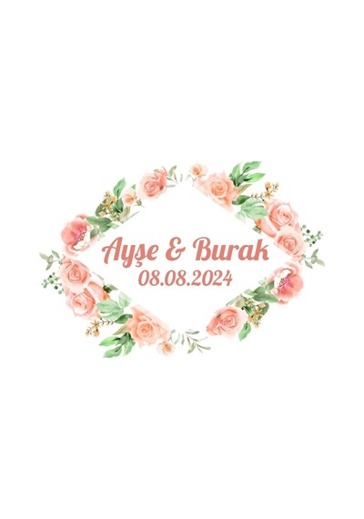Yuvarlak Kozalaklı Kış Çelengi Etiketi Kına Nişan Düğün 3x3 Cm Özel Etiket / 50 Adet Sticker Beyaz