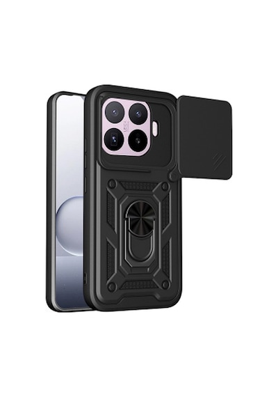 Xiaomi 17t Kılıf Magnetik Standlı Kamera Korumalı Zore Sürgülü Vega Kapak Xiaomi 17t Zore - Siyah
