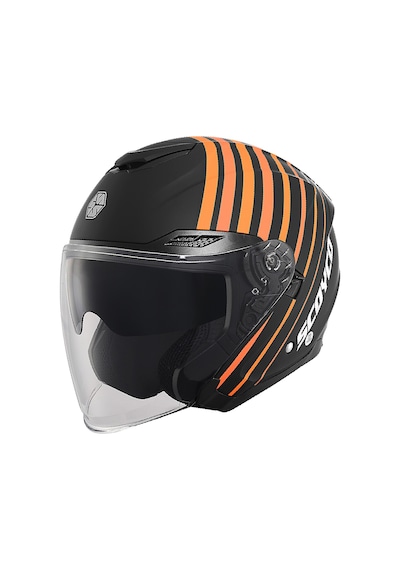 Scoyco Motosiklet Güneş Vizörlü Motor Yarım Açık Kask Track Siyah