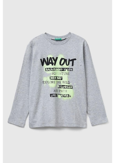 United Colors Of Benetton Erkek Çocuk 3jerc10qo-25k Uzun Kol Tshirt Gri Melanj-2144 Gri