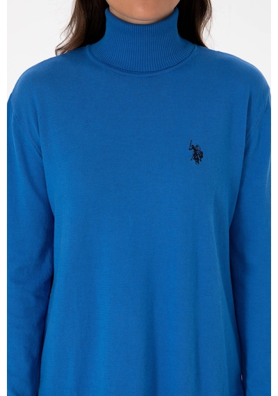 U.S. Polo Assn. Kadın Mavi Boğazlı Basic Kazak 50313621-VR251