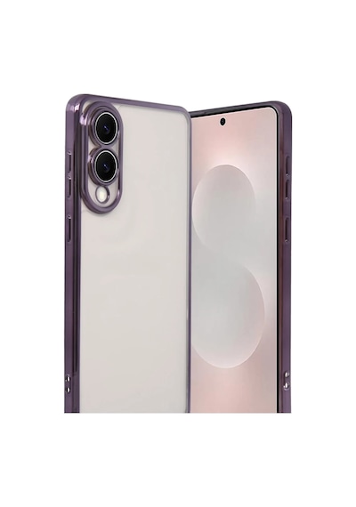Bşkvirgo Samsung Galaxy S25 Uyumlu Edge Lensli Silikon - Mor Bsk2026