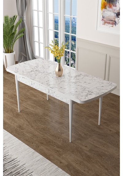 Canisa Concept Zen Serisi 80x132 Mdf Açılabilir Beyaz Mermer Desen Masa Takımı Ve 6 Kiremit Sandalye Masa Beyaz/sandalyeler Kiremit Canisa Concept Zen Serisi 80x132 Mdf Açılabilir Beyaz Mermer Desen Masa Takımı Ve 6 Kiremit Sandalye Masa Beyaz/sandalyeler Kiremit
