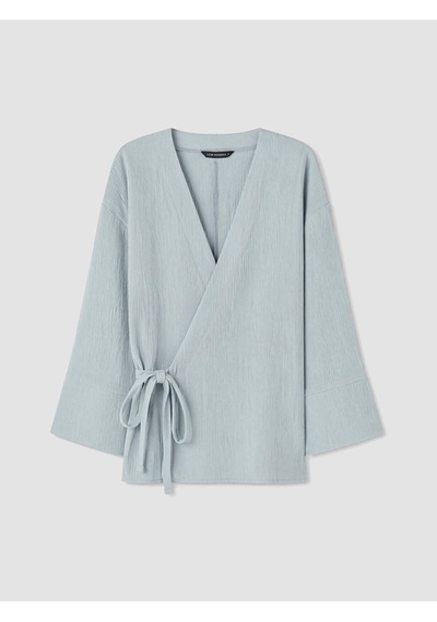 Lcw Modest Mavi Kruvaze Yaka Oversize Kadın Kimono