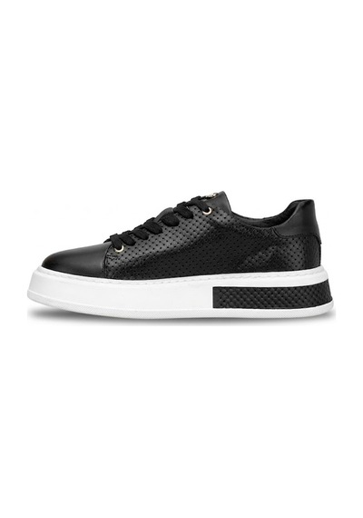 John Richardo 24408 Erkek Hakiki Deri Klasik Sneaker Siyah Siyah