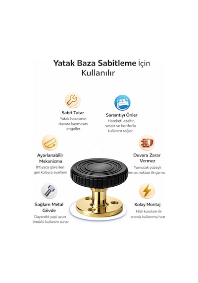 Yatak Baza Başlık Sabitleme Aparatı Ses Titreşim Önleyici Eşya Sabitleme 2 Adet 3,3-4,3 Cm 1