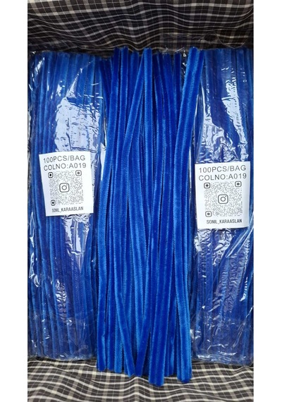 Şönil A019 30 Cm 100 Adet Saks Mavi Telli Tüy Şönil"pipe Cleaner