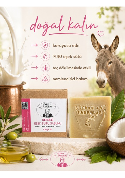 Defne Özlü Zeytin Yağlı Eşek Sütü Sabunu 100 Gr