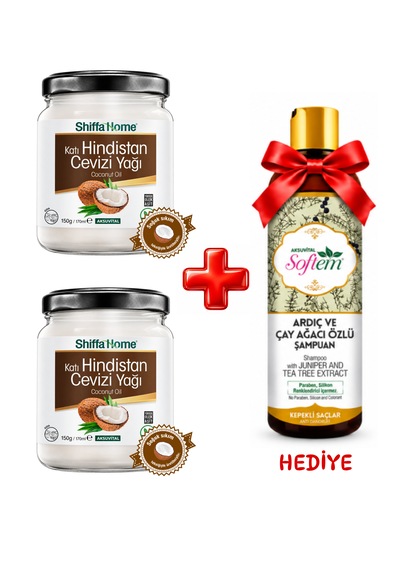 2 Adet Hindistan Cevizi Yağı 170ml Ardıç Ve Çay Ağacı Özlü Şampuan 400ml Hediye 700 ML