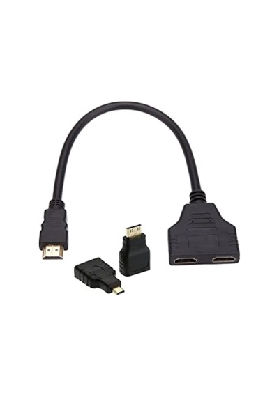 Hdmı - Çift Hdmı Anahtarı Uzatma Adaptör Kablosu