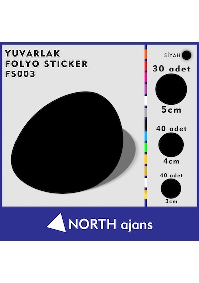 Yuvarlak Folyo Duvar Sticklerı Siyah
