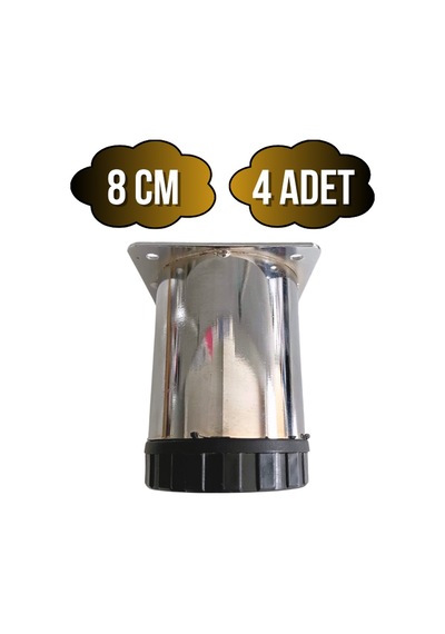 Metal Krom 8cm Ayak Mobilya Masa Ve Dolap Ayağı Krom 8cm Çap:60mm 4 Adet Krom