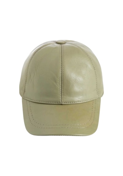 Unisex %100 Deri Arkadan Ayarlanabilir Baseball Kep Şapka Haki